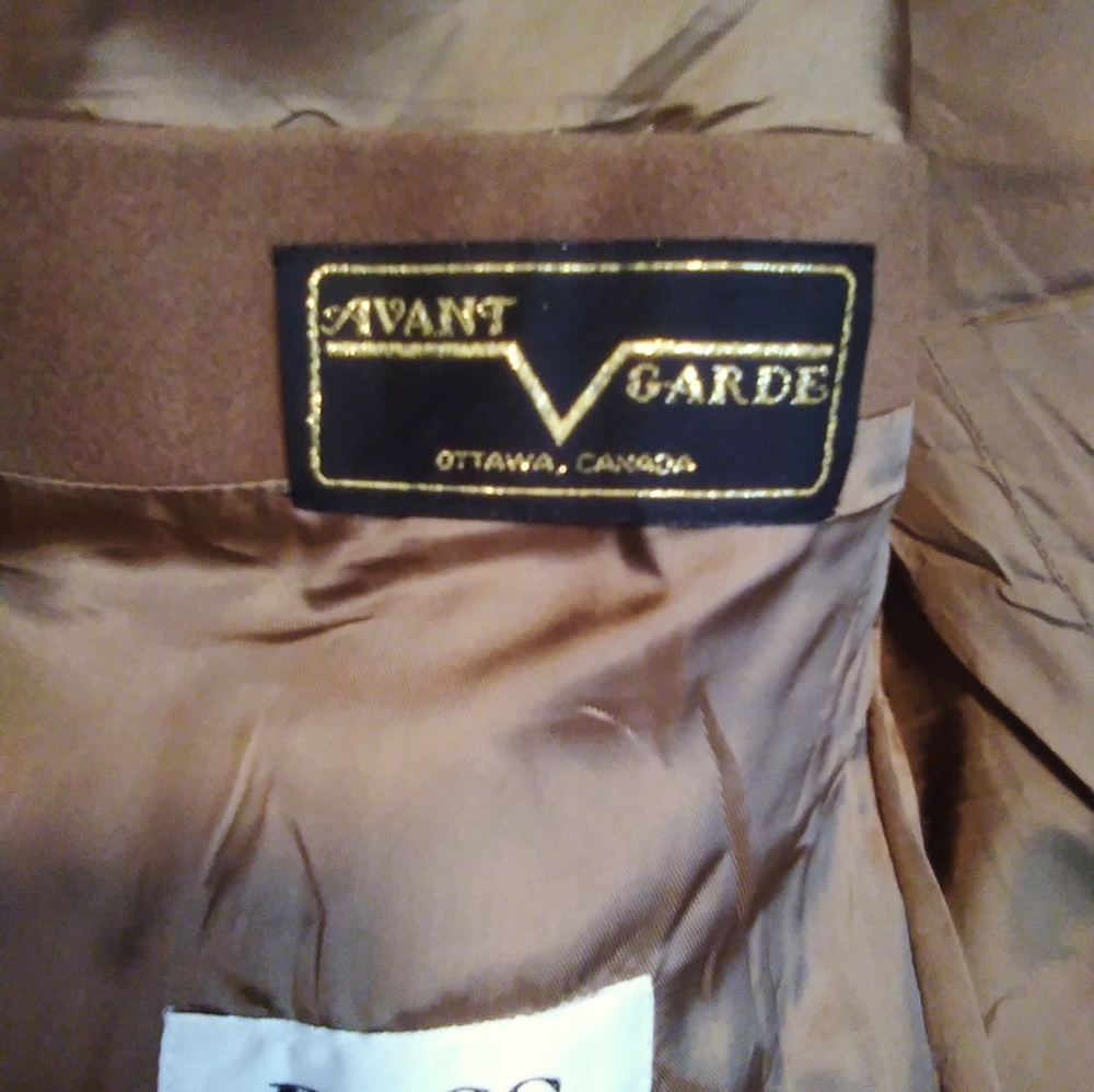 Loro Piana Hugo Boss vintage men's wool camel tan long trench coat peacoat Lrg - Picture 9 of 16